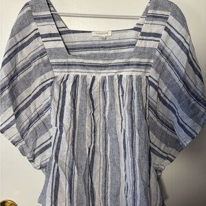 NWT beachlunchlounge Navy and White Striped Blouse